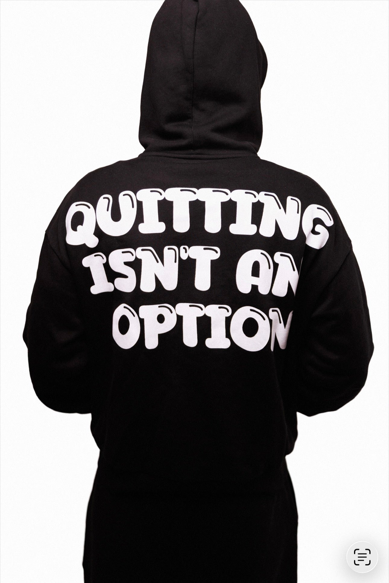Oversized “QUITTING ISN’T AN OPTION “ zip up