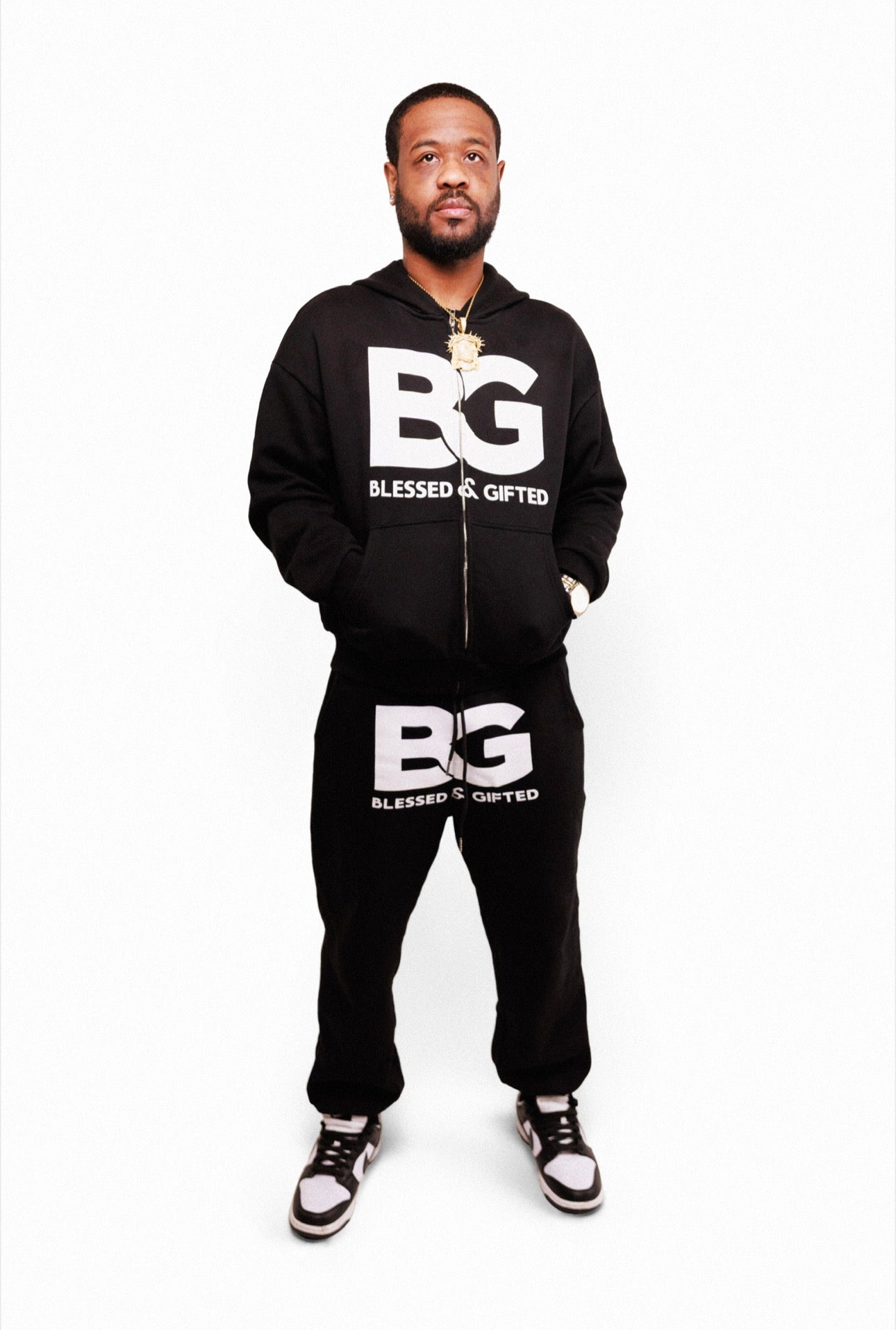 Oversized “QUITTING ISN’T AN OPTION” jogger pants