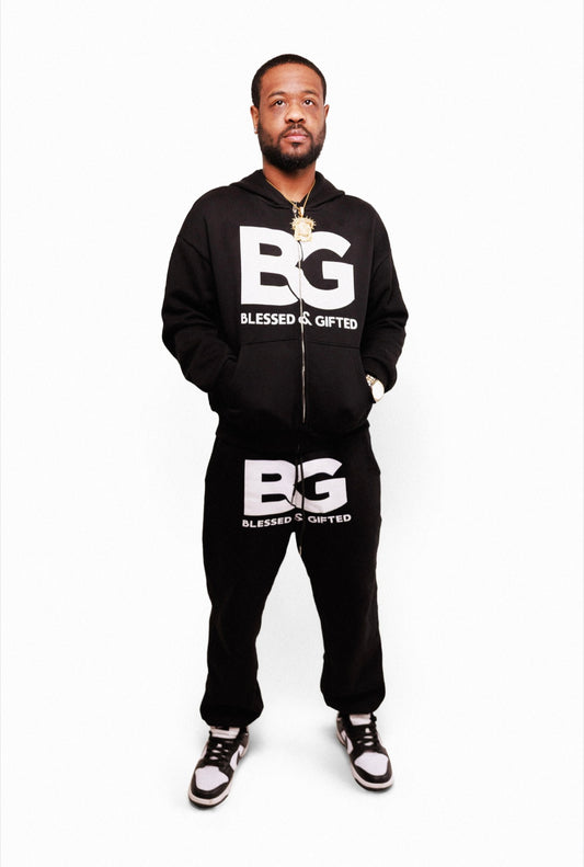 Oversized “QUITTING ISN’T AN OPTION” jogger pants